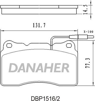 Danaher DBP1516/2 - Kit pastiglie freno, Freno a disco autozon.pro