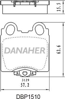 Danaher DBP1510 - Kit pastiglie freno, Freno a disco autozon.pro