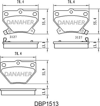 Danaher DBP1513 - Kit pastiglie freno, Freno a disco autozon.pro