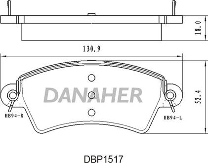 Danaher DBP1517 - Kit pastiglie freno, Freno a disco autozon.pro