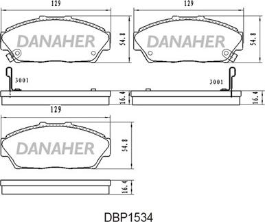 Danaher DBP1534 - Kit pastiglie freno, Freno a disco autozon.pro