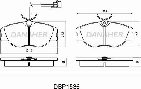 Danaher DBP1536 - Kit pastiglie freno, Freno a disco autozon.pro