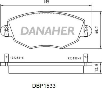 Danaher DBP1533 - Kit pastiglie freno, Freno a disco autozon.pro