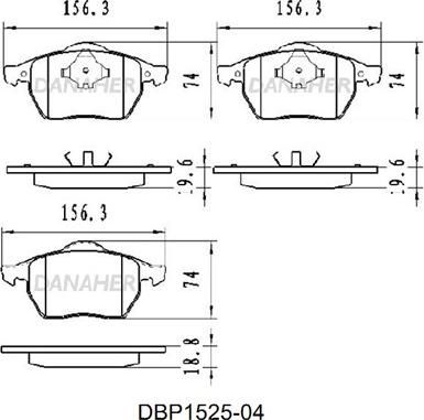 Danaher DBP1525-04 - Kit pastiglie freno, Freno a disco autozon.pro