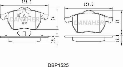 Danaher DBP1525 - Kit pastiglie freno, Freno a disco autozon.pro