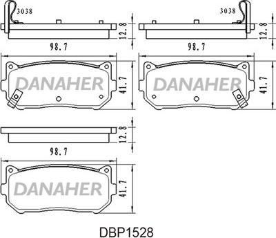 Danaher DBP1528 - Kit pastiglie freno, Freno a disco autozon.pro