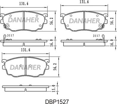 Danaher DBP1527 - Kit pastiglie freno, Freno a disco autozon.pro