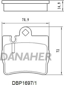 Danaher DBP1697/1 - Kit pastiglie freno, Freno a disco autozon.pro