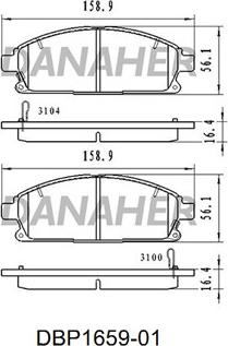 Danaher DBP1659-01 - Kit pastiglie freno, Freno a disco autozon.pro