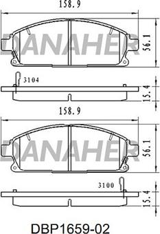 Danaher DBP1659-02 - Kit pastiglie freno, Freno a disco autozon.pro