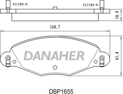 Danaher DBP1655 - Kit pastiglie freno, Freno a disco autozon.pro