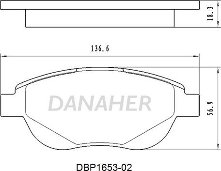 Danaher DBP1653-02 - Kit pastiglie freno, Freno a disco autozon.pro