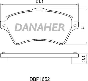 Danaher DBP1652 - Kit pastiglie freno, Freno a disco autozon.pro