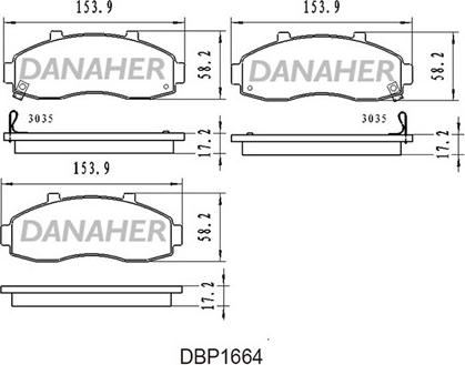 Danaher DBP1664 - Kit pastiglie freno, Freno a disco autozon.pro