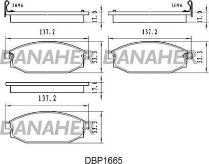 Danaher DBP1665 - Kit pastiglie freno, Freno a disco autozon.pro