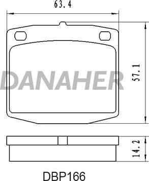 Danaher DBP166 - Kit pastiglie freno, Freno a disco autozon.pro