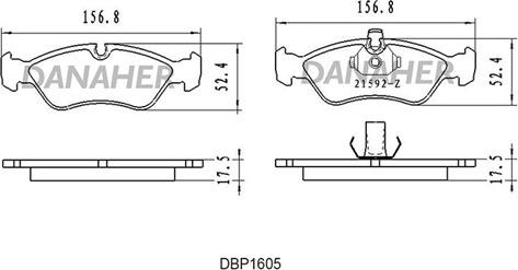 Danaher DBP1605 - Kit pastiglie freno, Freno a disco autozon.pro