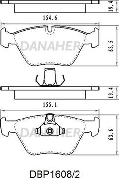 Danaher DBP1608/2 - Kit pastiglie freno, Freno a disco autozon.pro