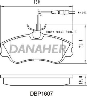 Danaher DBP1607 - Kit pastiglie freno, Freno a disco autozon.pro