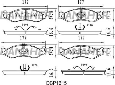 Danaher DBP1615 - Kit pastiglie freno, Freno a disco autozon.pro