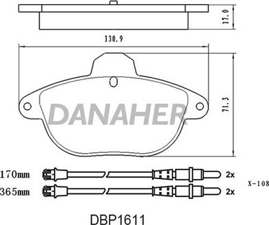 Danaher DBP1611 - Kit pastiglie freno, Freno a disco autozon.pro