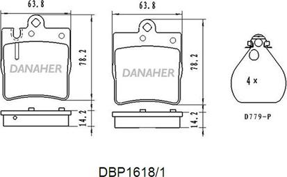 Danaher DBP1618/1 - Kit pastiglie freno, Freno a disco autozon.pro