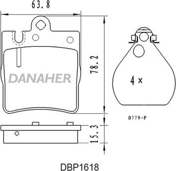 Danaher DBP1618 - Kit pastiglie freno, Freno a disco autozon.pro