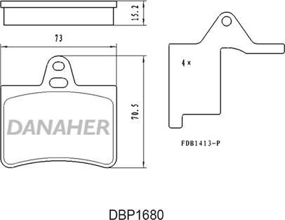 Danaher DBP1680 - Kit pastiglie freno, Freno a disco autozon.pro