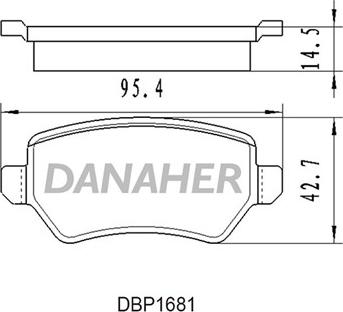 Danaher DBP1681 - Kit pastiglie freno, Freno a disco autozon.pro