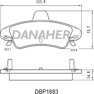 Danaher DBP1683 - Kit pastiglie freno, Freno a disco autozon.pro