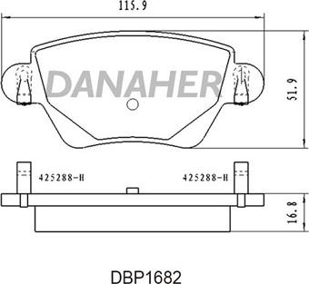 Danaher DBP1682 - Kit pastiglie freno, Freno a disco autozon.pro