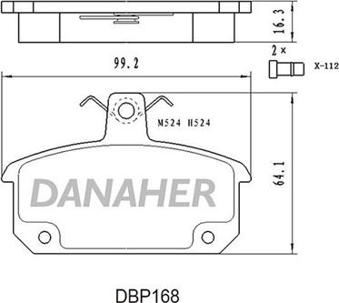 Danaher DBP168 - Kit pastiglie freno, Freno a disco autozon.pro