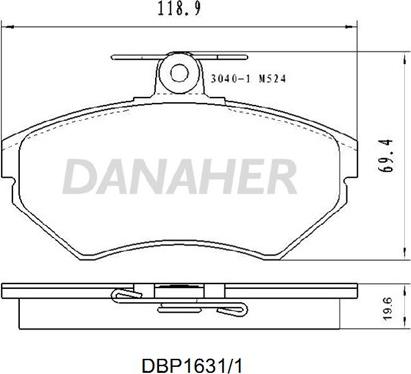 Danaher DBP1631/1 - Kit pastiglie freno, Freno a disco autozon.pro