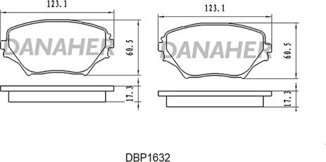 Danaher DBP1632 - Kit pastiglie freno, Freno a disco autozon.pro