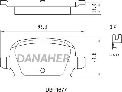 Danaher DBP1677 - Kit pastiglie freno, Freno a disco autozon.pro