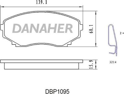 Danaher DBP1095 - Kit pastiglie freno, Freno a disco autozon.pro