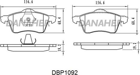 Danaher DBP1092 - Kit pastiglie freno, Freno a disco autozon.pro