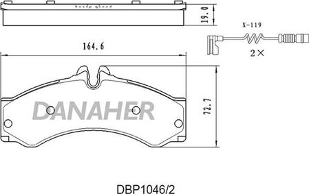 Danaher DBP1046/2 - Kit pastiglie freno, Freno a disco autozon.pro