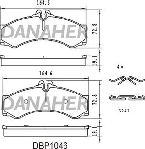 Danaher DBP1046 - Kit pastiglie freno, Freno a disco autozon.pro