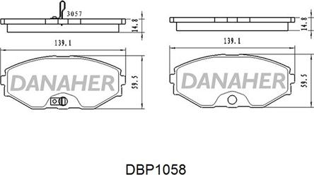 Danaher DBP1058 - Kit pastiglie freno, Freno a disco autozon.pro