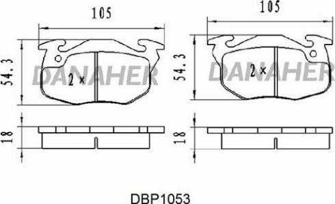 Danaher DBP1053 - Kit pastiglie freno, Freno a disco autozon.pro