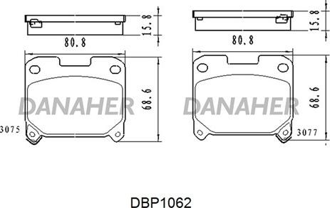 Danaher DBP1062 - Kit pastiglie freno, Freno a disco autozon.pro