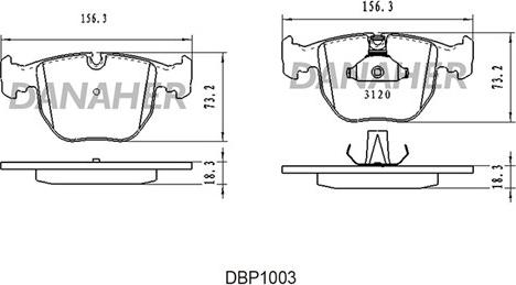 Danaher DBP1003 - Kit pastiglie freno, Freno a disco autozon.pro