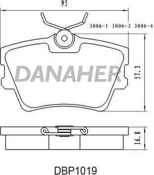 Danaher DBP1019 - Kit pastiglie freno, Freno a disco autozon.pro