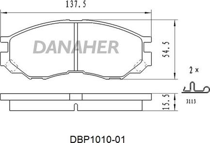 Danaher DBP1010-01 - Kit pastiglie freno, Freno a disco autozon.pro