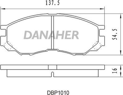 Danaher DBP1010 - Kit pastiglie freno, Freno a disco autozon.pro