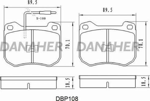 Danaher DBP108 - Kit pastiglie freno, Freno a disco autozon.pro