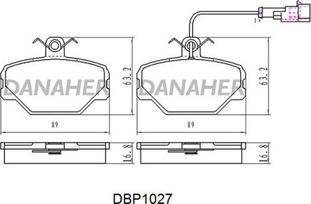 Danaher DBP1027 - Kit pastiglie freno, Freno a disco autozon.pro