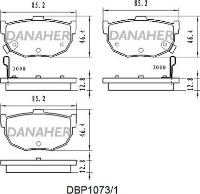 Danaher DBP1073/1 - Kit pastiglie freno, Freno a disco autozon.pro