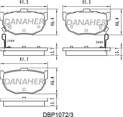 Danaher DBP1072/3 - Kit pastiglie freno, Freno a disco autozon.pro